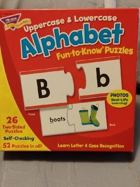 Trend Uppercase & Lowercase Alphabet Puzzles - Red